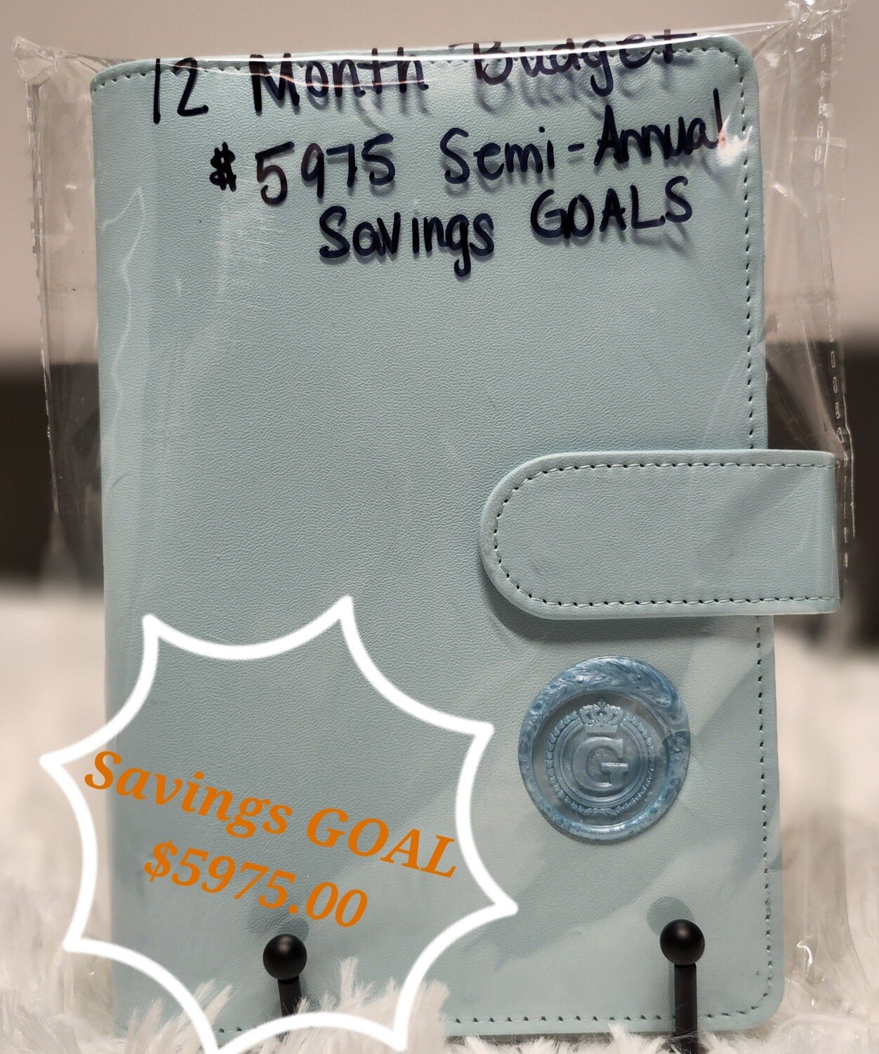 1 Year Budget book with Saving Goal totaling $5975.00
