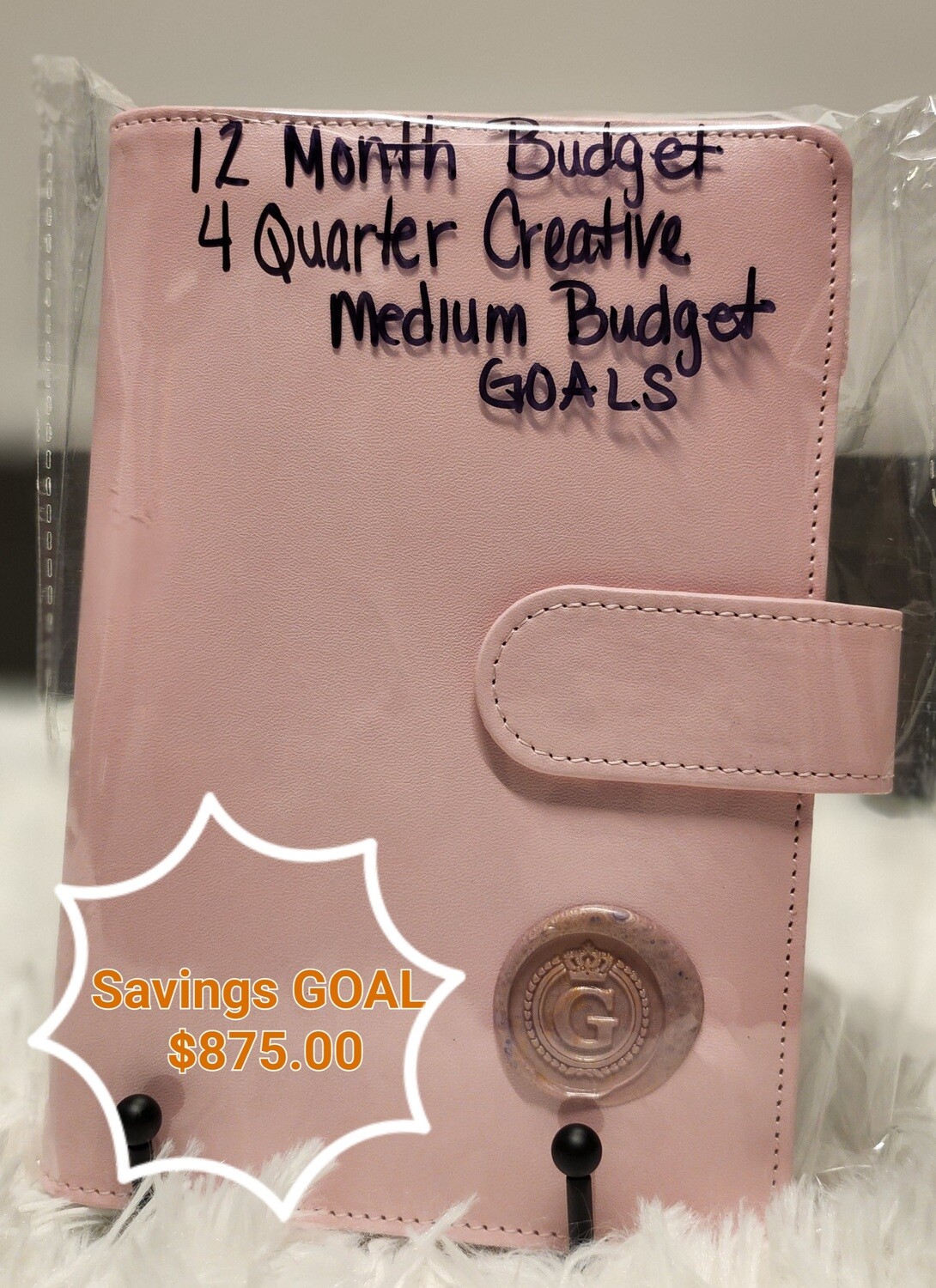 1 Year Budget book with Savings Goal totaling $875.00