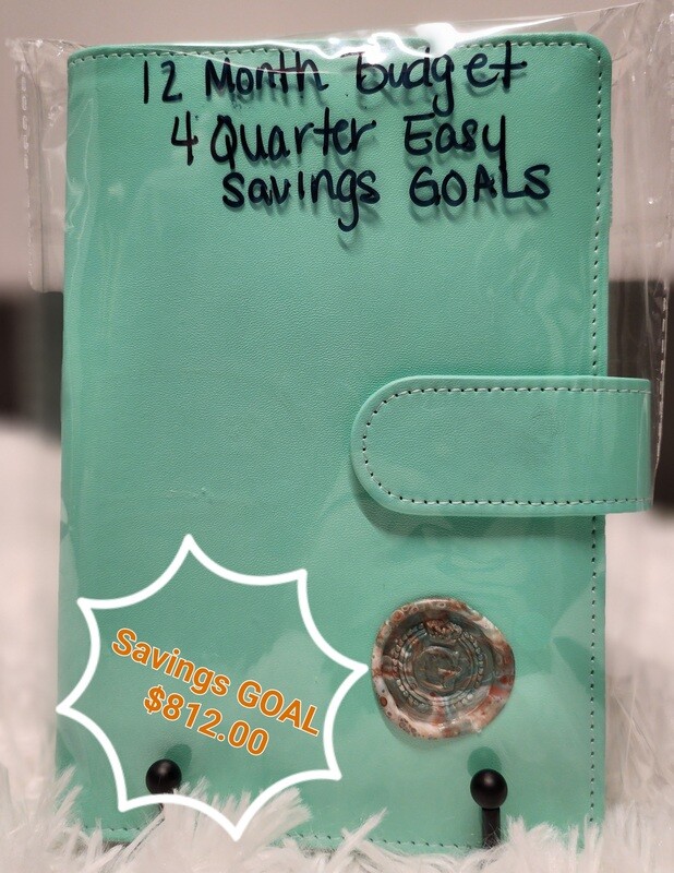 1 Year Budget book with Saving Goal totaling $812.00