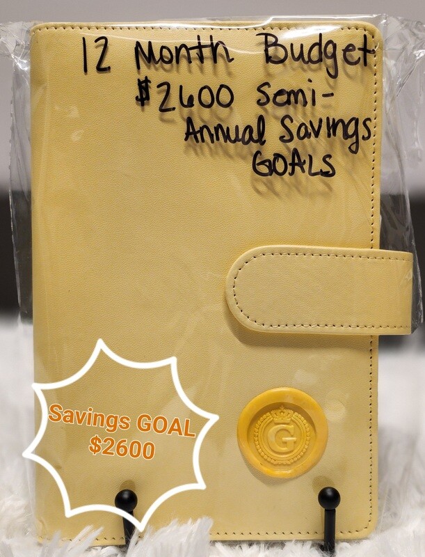 1 Year Budget book with Saving Goals totaling $2600