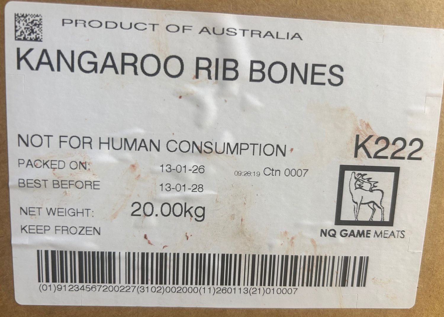 Crab Bait 20kg Rib Bones