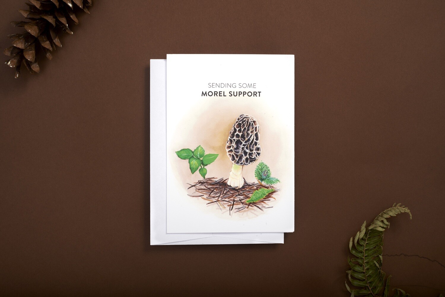 Sending Some Morel Support Morel mushroom greeting card