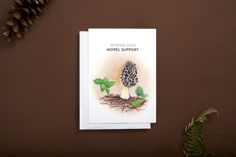 Sending Some Morel Support Morel mushroom greeting card