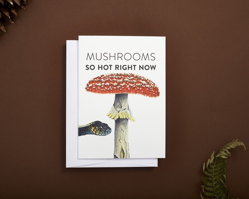 Mushrooms So Hot Right Now Mushroom Greeting card