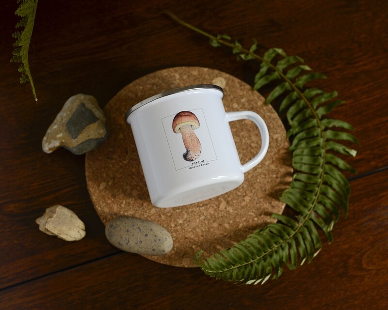 Bolete Mushroom Enamel Mug by Sword Fern Studios