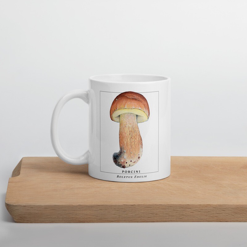 Bolete White Ceramic Mug 11oz