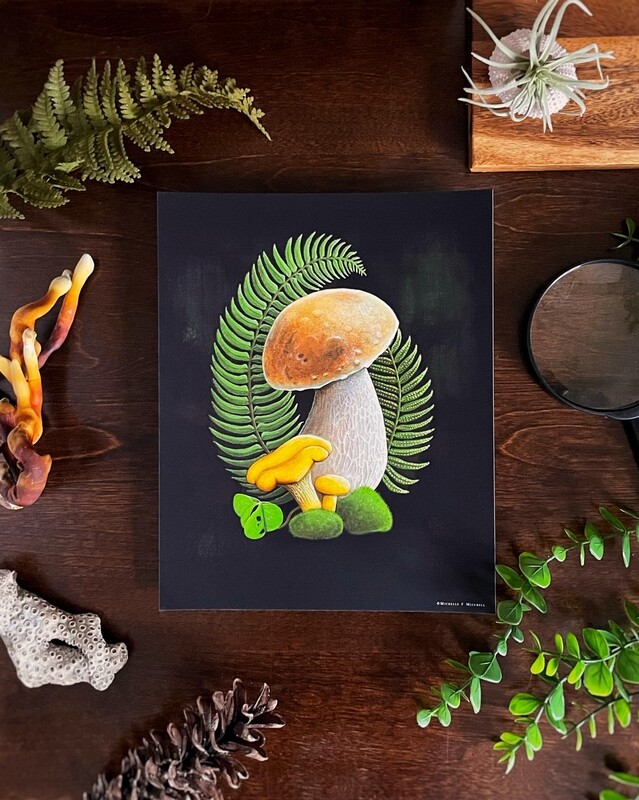 Bolete &amp; Ferns Print