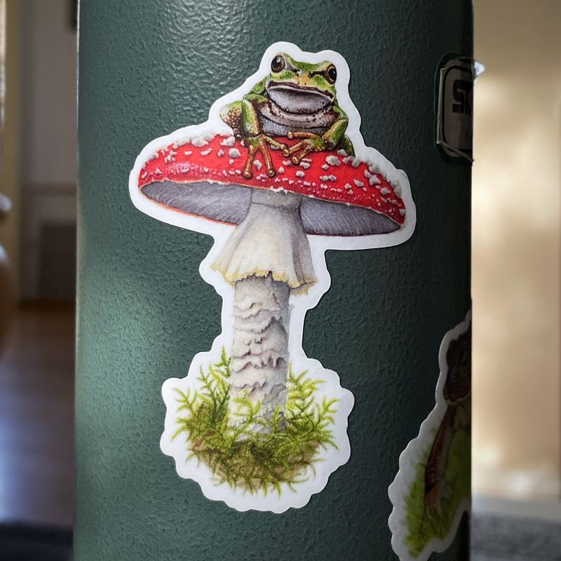 Tree Frog Sticker | Mushroom Sticker | Vinyl Waterproof