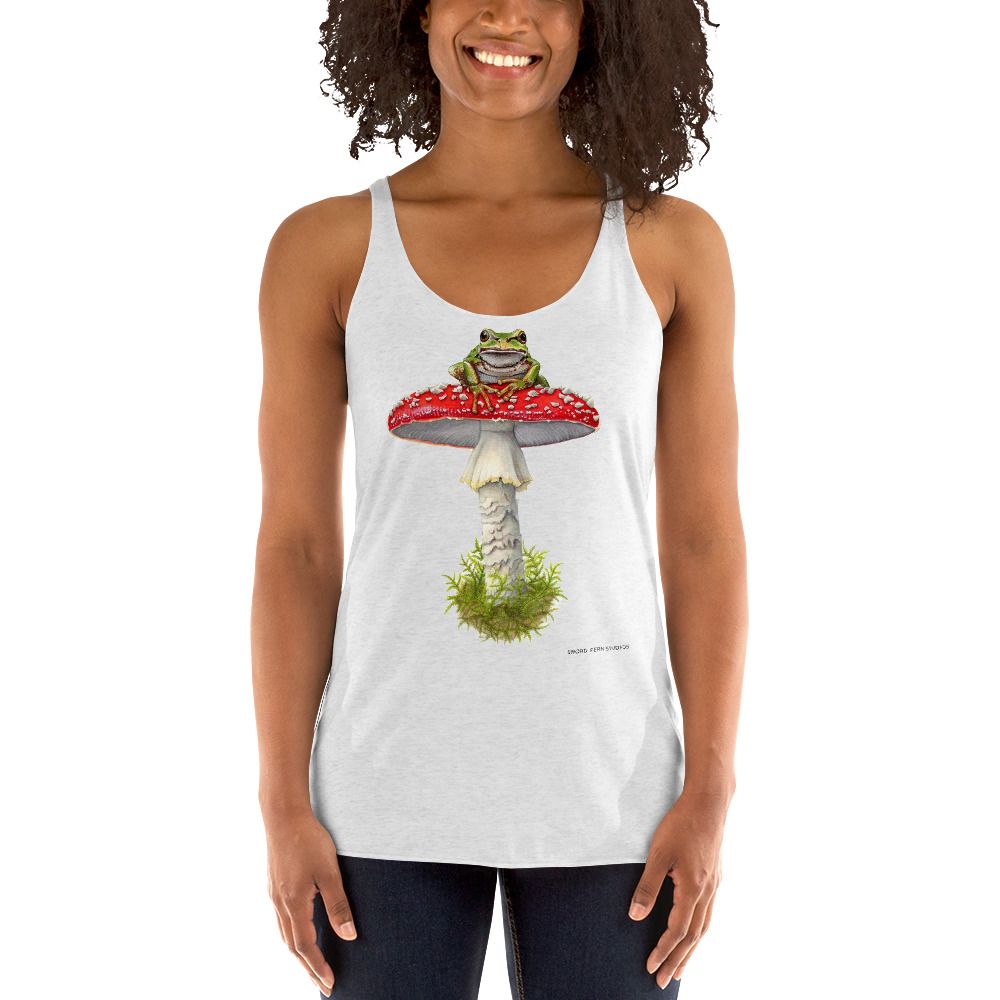 Tree Frog &amp; Toadstool Tank, Women&#39;s Racerback Tank