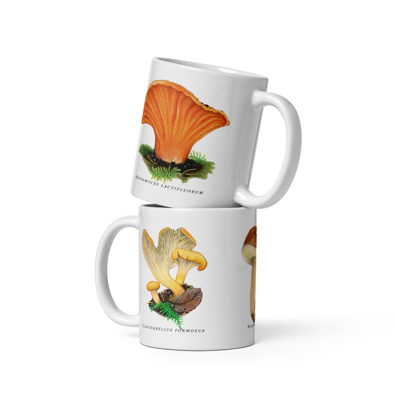 Fall Mushrooms Mug, Edible Fall Mushrooms Mug, Whimsical Mushrooms Coffee Mug, Woodland Mushrooms Art Mug