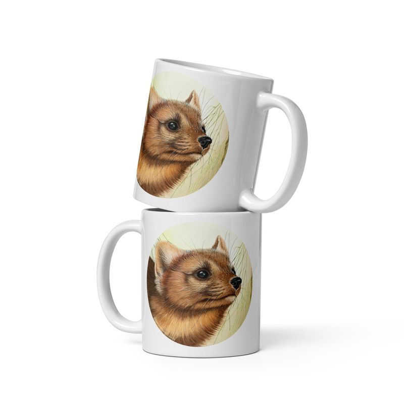 Pacific Pine Marten Coffee Mug, Woodland Animals Mug, Weasel Art Mug