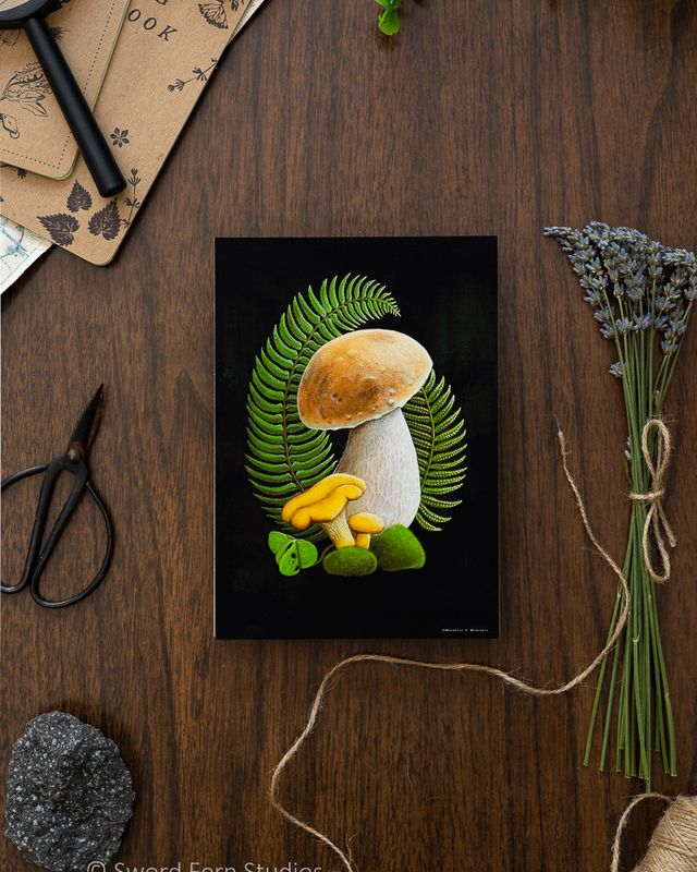 Bolete &amp; Ferns Print