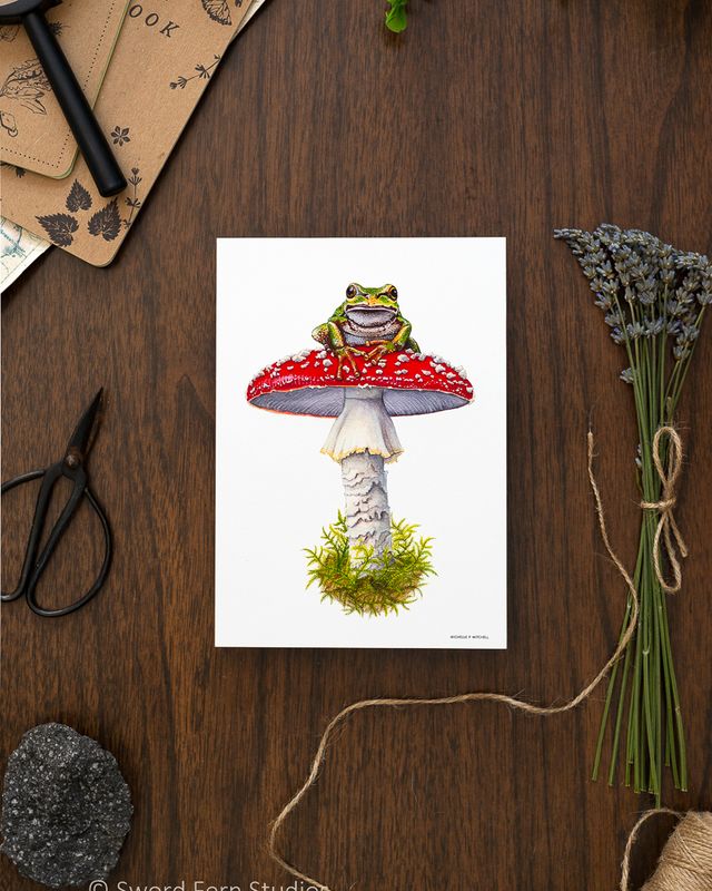 Frog And Toadstool Print