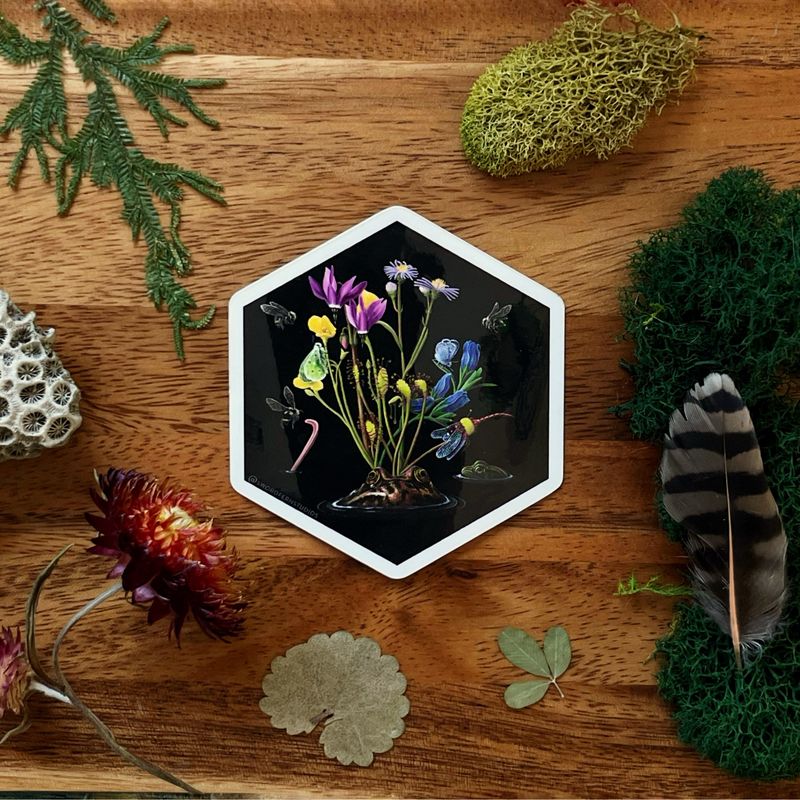 PNW Wildflower Sticker, Spring Meadow Art, Waterproof Vinyl Decal