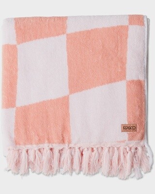Checkerboard Pink Terry Towel