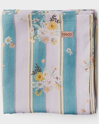 Floral Stripe Linen Tablecloth