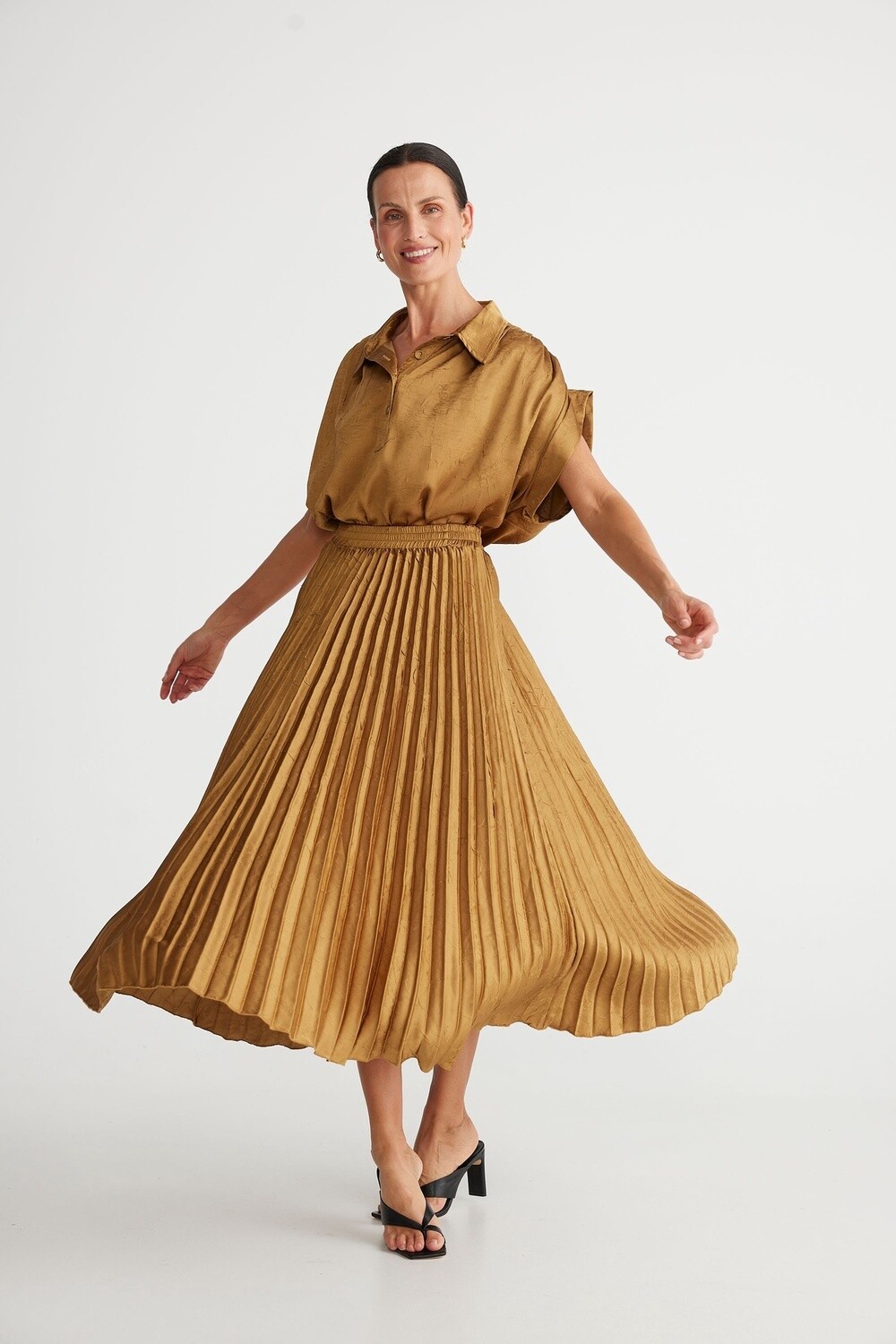 Alias Pleated Skirt - Bronze