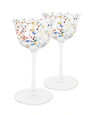Party Speckle Coupe Glass 2P