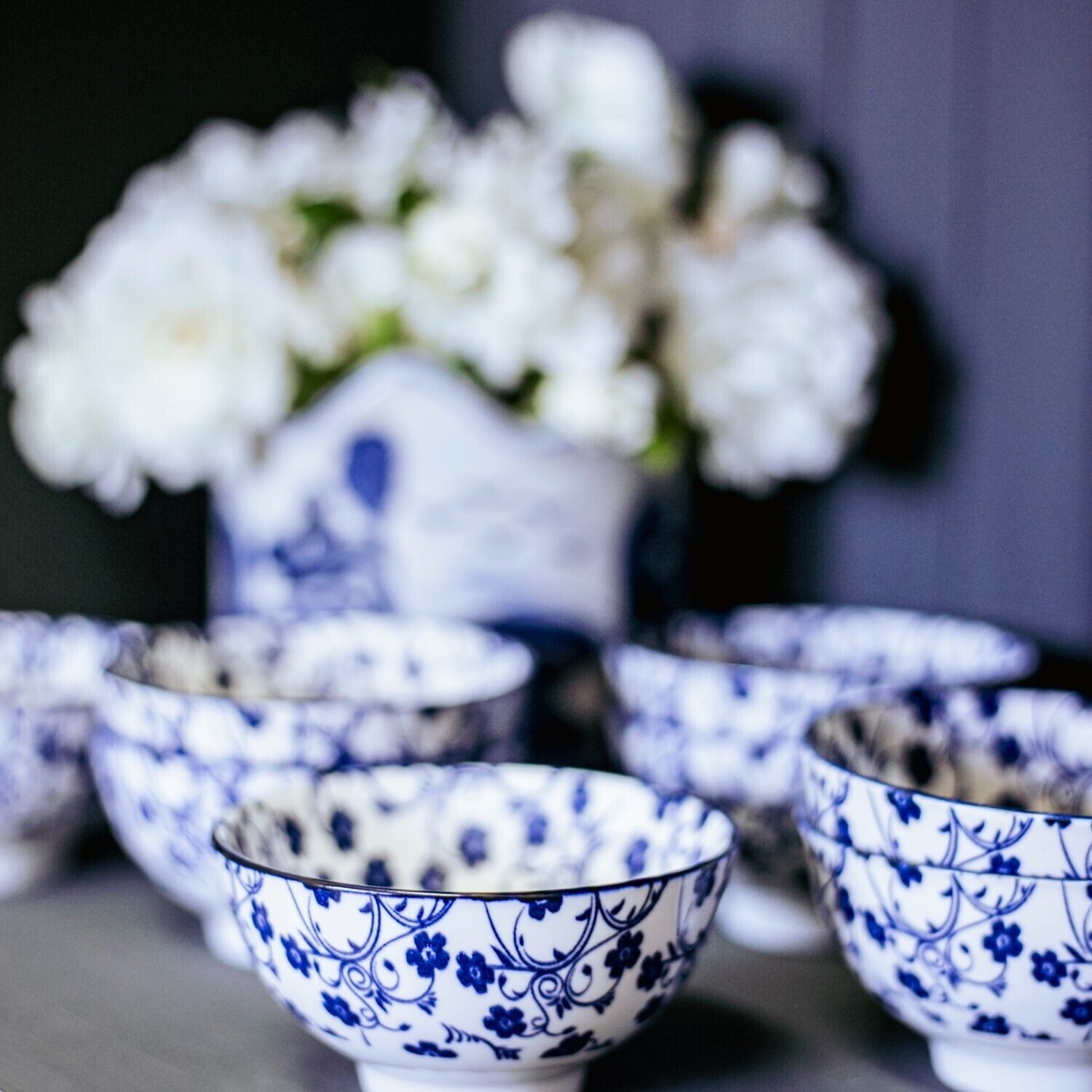 BLUE & WHITE BOWLS - 10cm in diameter