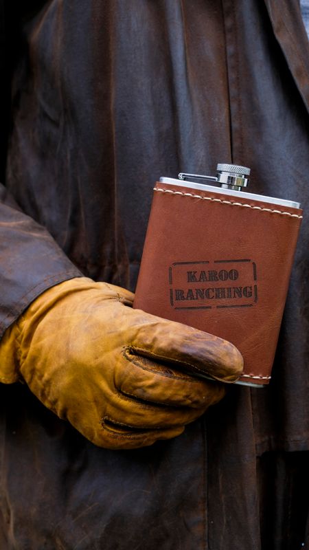 KAROO RANCHING Leather Bound Hipflasks - 240ml