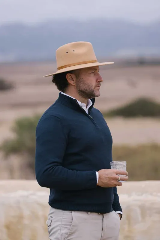 100% MENS WOOL JERSEY - 1/4 Zip