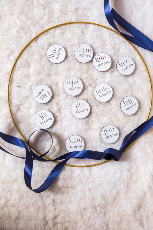 Wooden Milestone Memory Discs (Full Set: 1–12 Months)