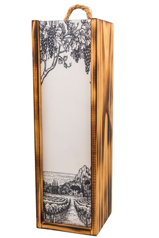 KAROO RANCHING BURNED WOODEN WINE BOX | WINE GIFT