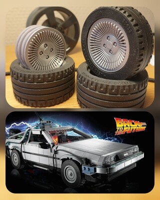 4x Jantes Delorean , La machine à remonter le temps de Retour vers le futur sets 10300