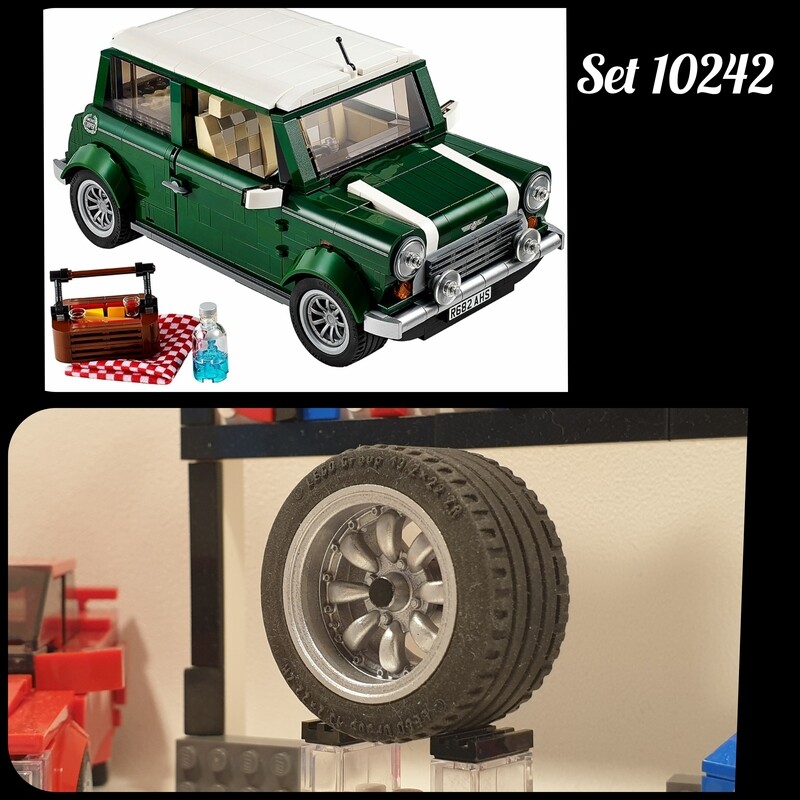 4x jantes de Mini Cooper avec Déport important (set Lego 10242)