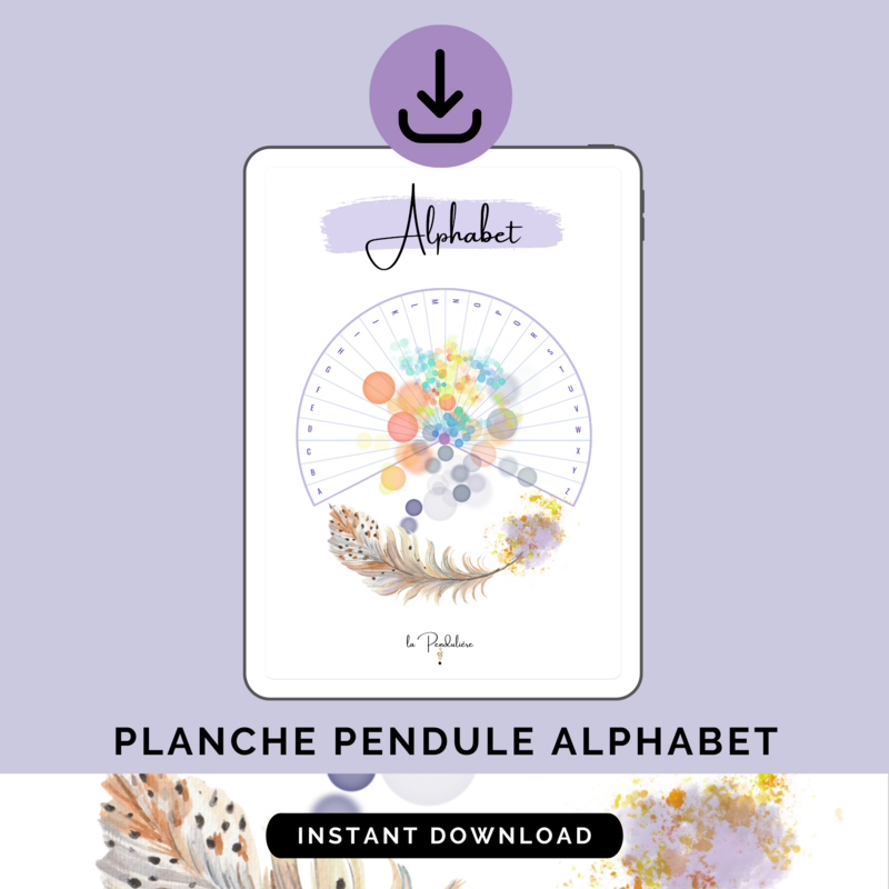 PLANCHE PENDULE ALPHABET