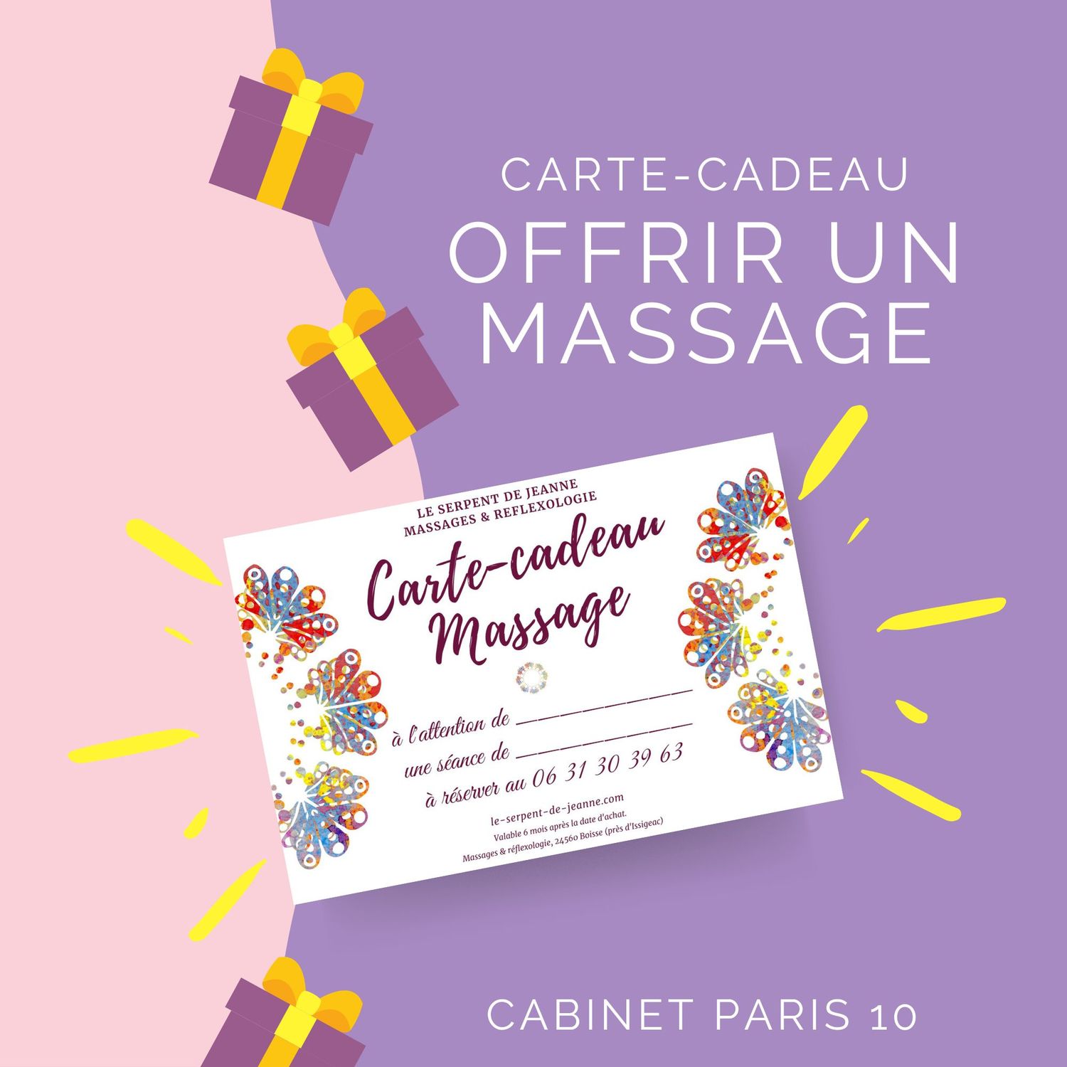 CARTE-CADEAU MASSAGE Paris 10