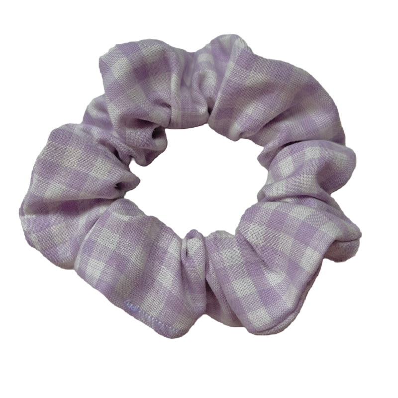 PURPLE GINGHAM SCRUNCHIE