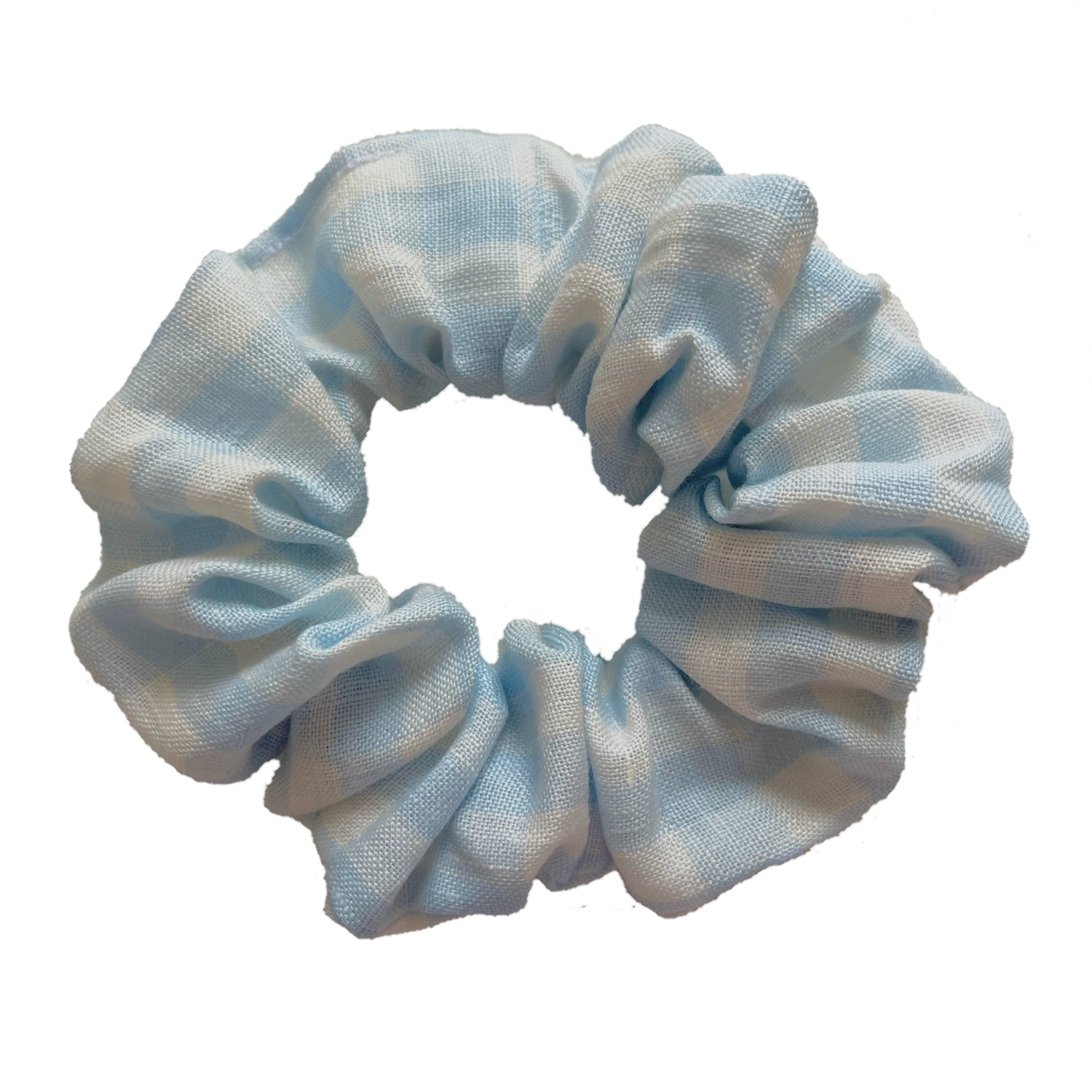 BLUE GINGHAM SCRUNCHIE