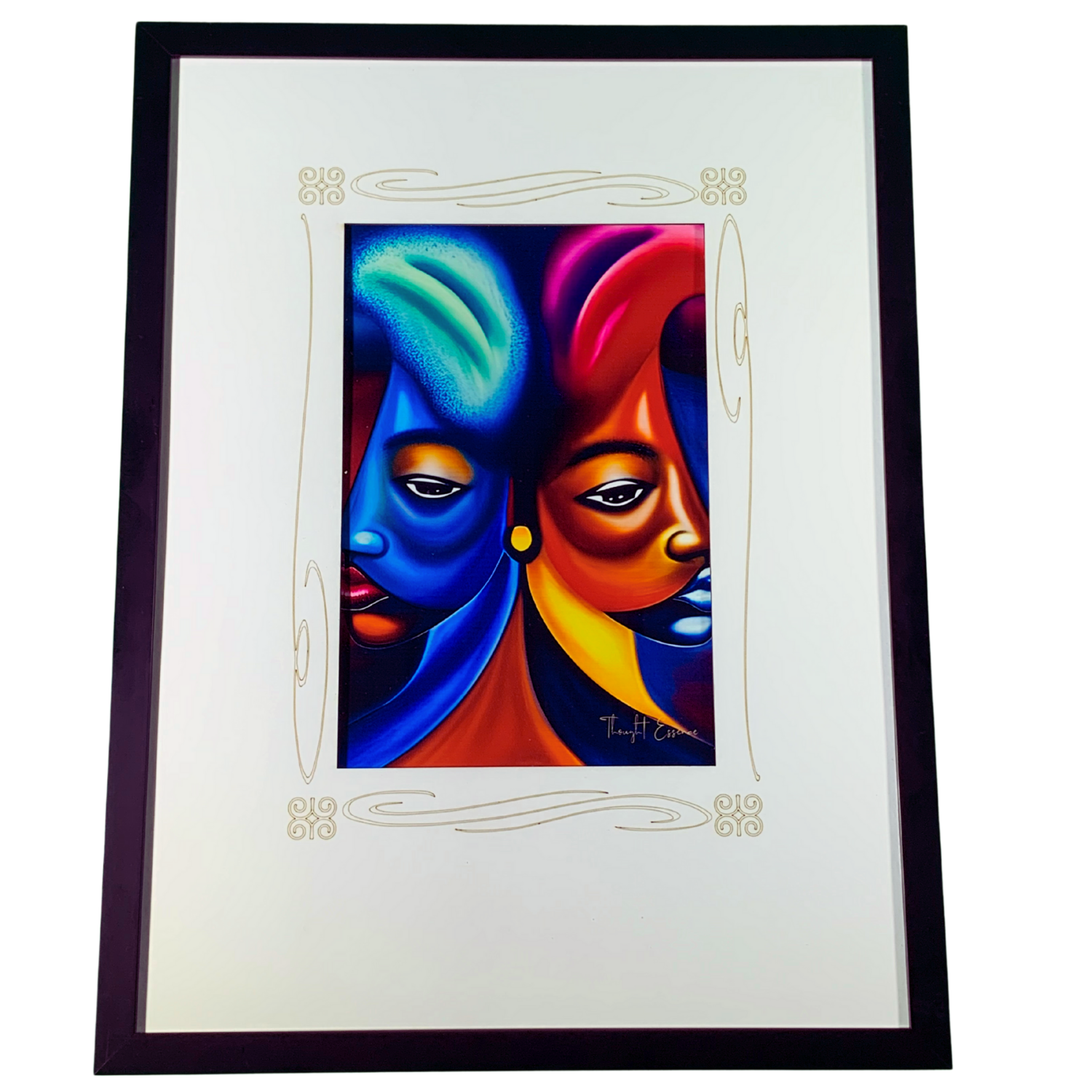 Thought Essence &quot;IQ10#2 - Imagination” Black Framed Wall Art Print: A Visual Ode to the Boundless Creative Spirit