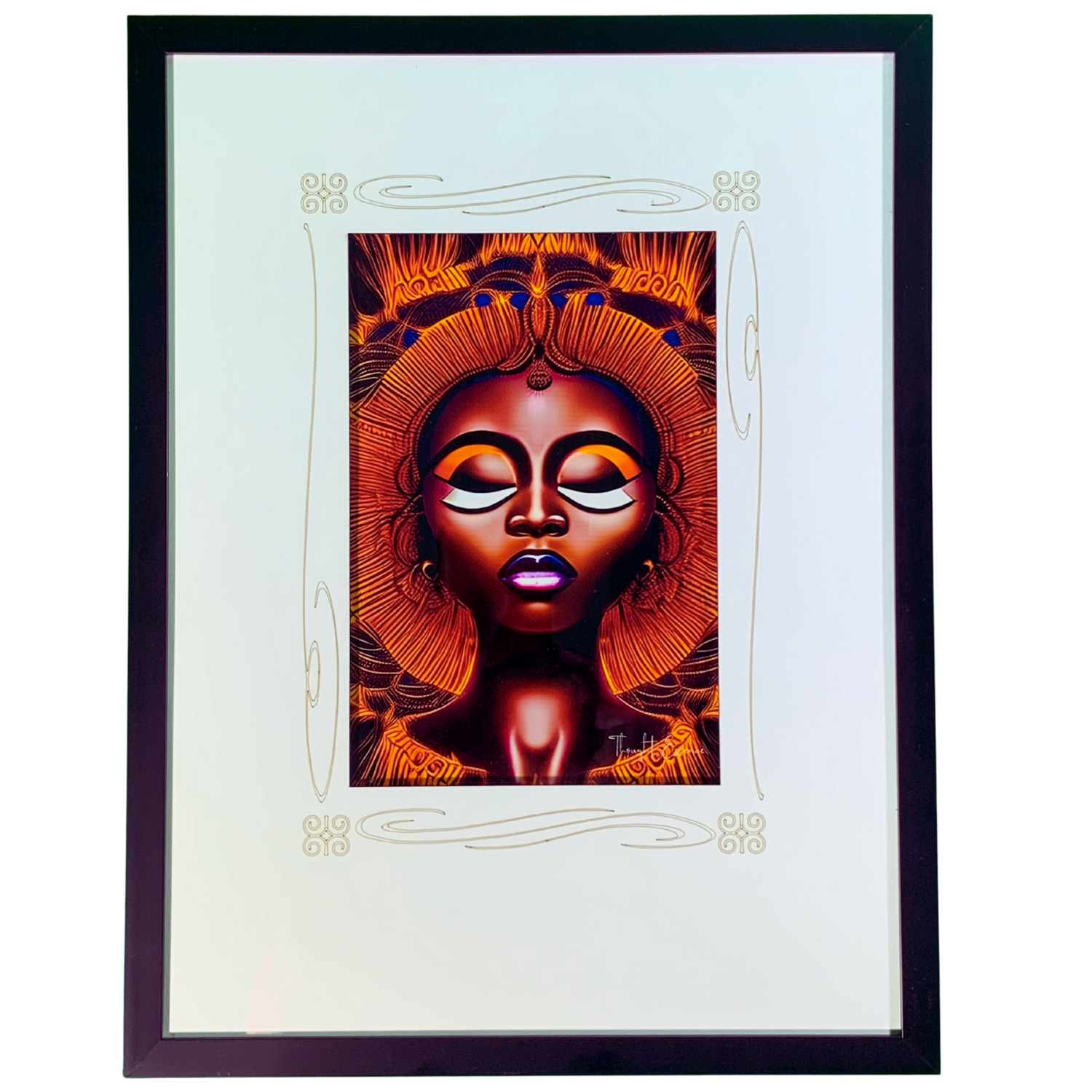 Thought Essence &quot;IQ10#10 - Spirituality” Black Framed Wall Art Print: An Enchanting Ode to the Divine Connection That Unites Us All