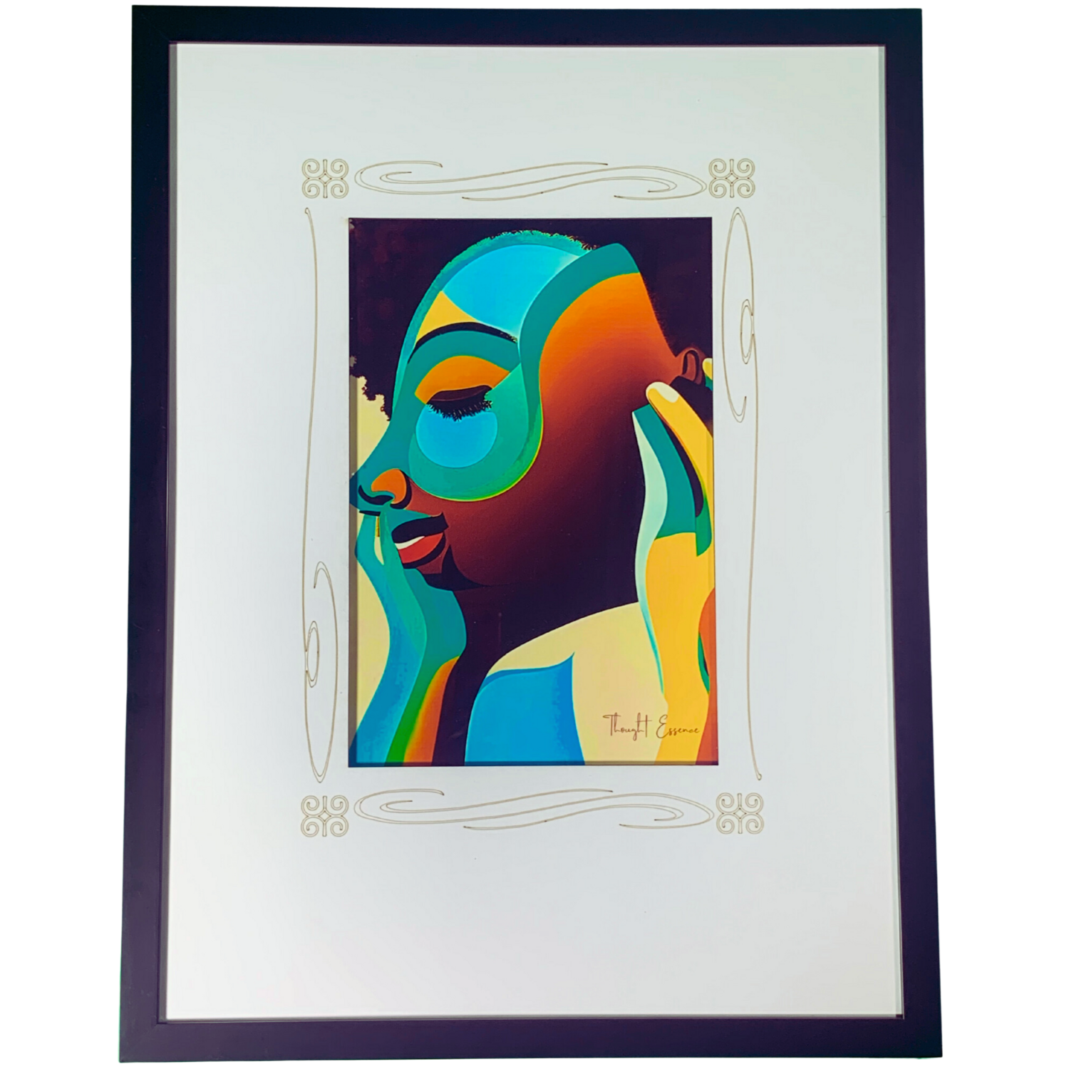 Thought Essence “IQ10#8 - Feeling” Black Framed Wall Art Print: A Tender Ode to the Emotional Heartbeat of Our Shared Humanity