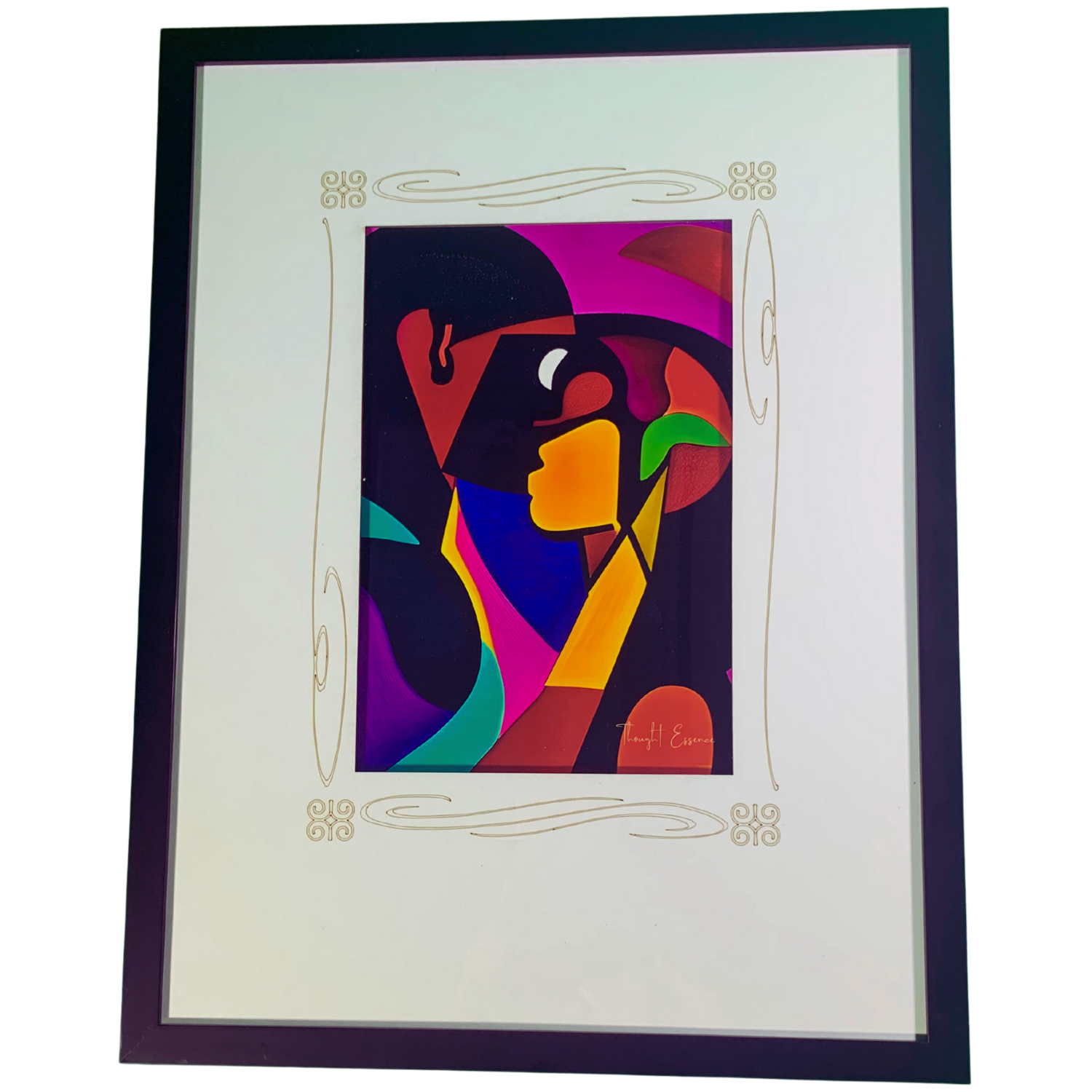 Thought Essence &quot;IQ10#4 - Reasoning” Black Framed Wall Art Print: A Thought-Provoking Tribute to the Power of Logical Thought