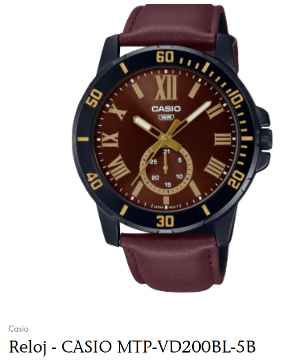 Reloj - CASIO MTP-VD200BL-5B