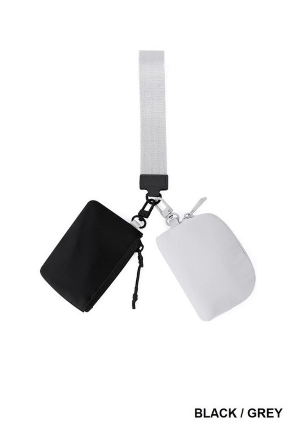 Black/gray Keychain Wristlet