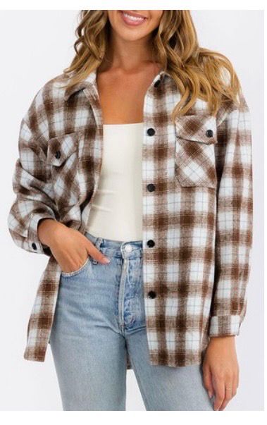 Brown Shacket Shirt