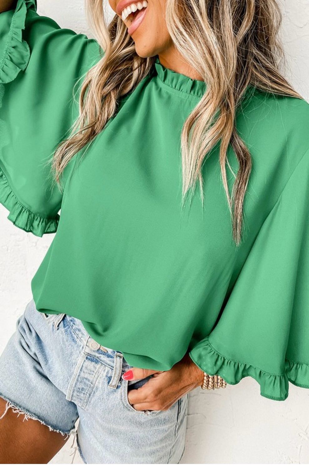 Kelly Green Blouse