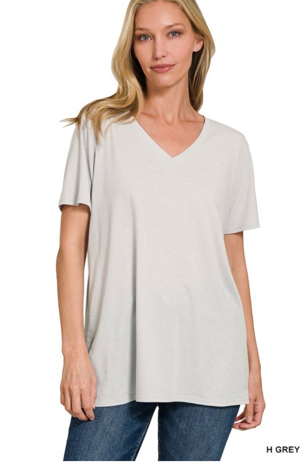 Heather Grey Boyfriend Vneck Tee