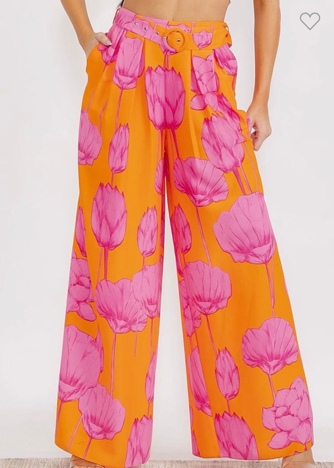 Floral Dress Pants With Pockets