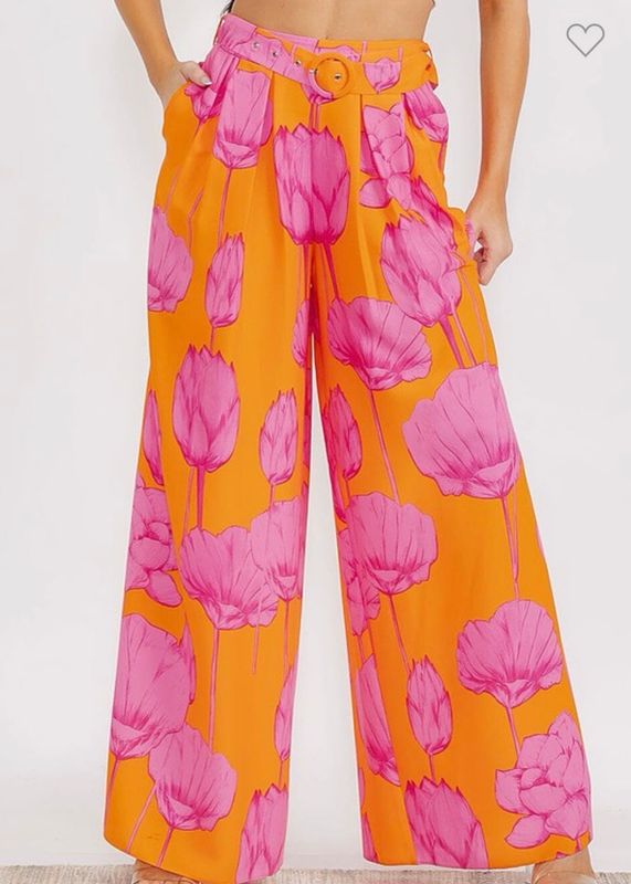 Floral Dress Pants With Pockets