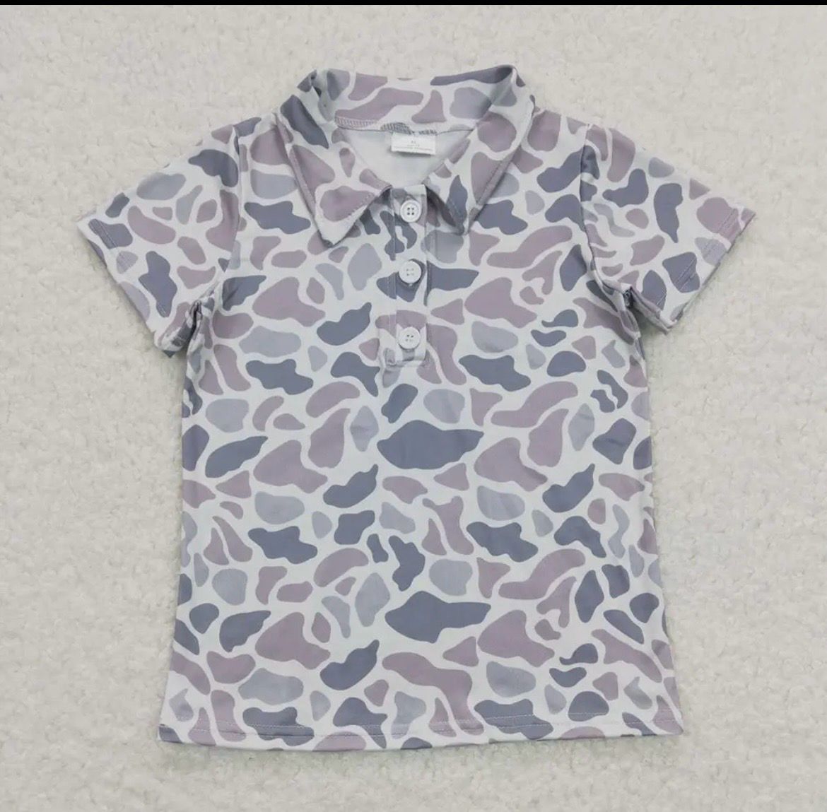 Boys Camo Collared Shirt