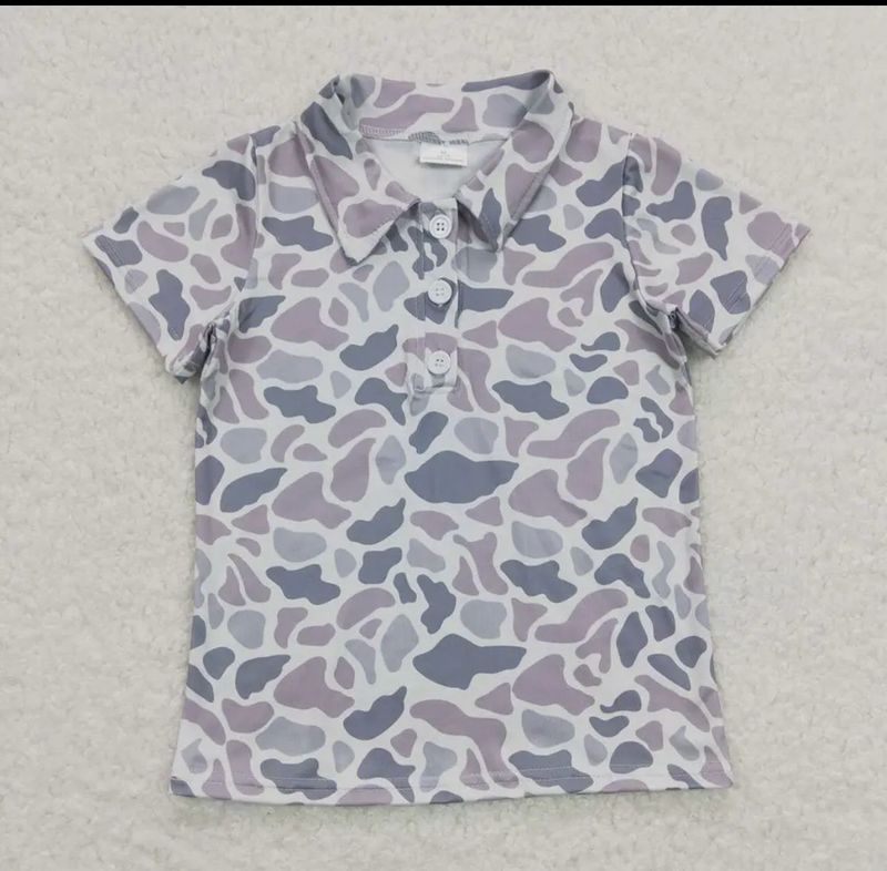 Boys Camo Collared Shirt