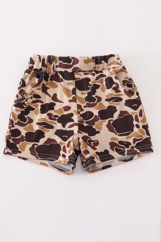 Brown Camo Boys Shorts