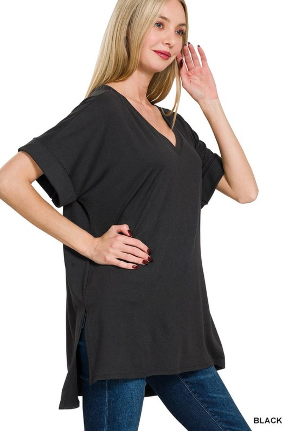 Black Vneck Blouse