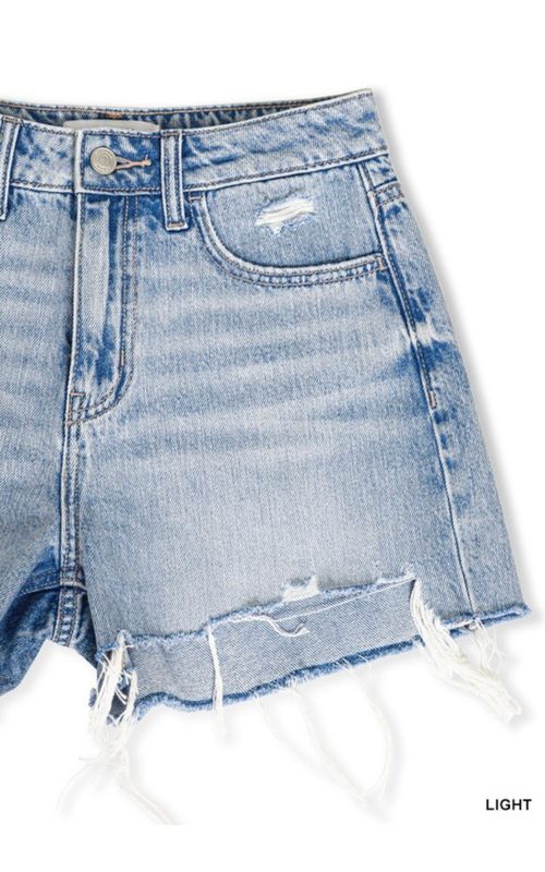 Zenana Light Distressed Shorts Zenana Light Distressed Shorts