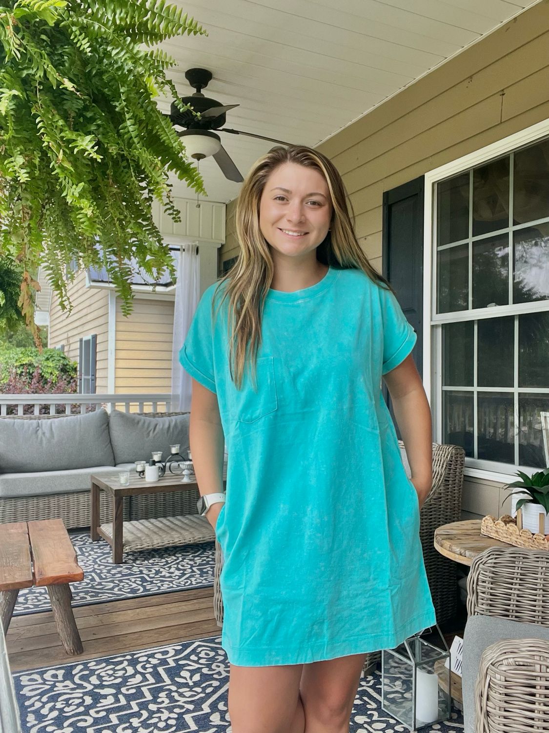 Teal Tshirt Dress